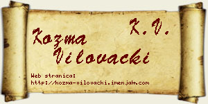 Kozma Vilovački vizit kartica